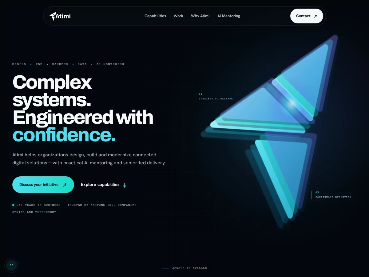 Atimi — System Engine complete homepage proposal